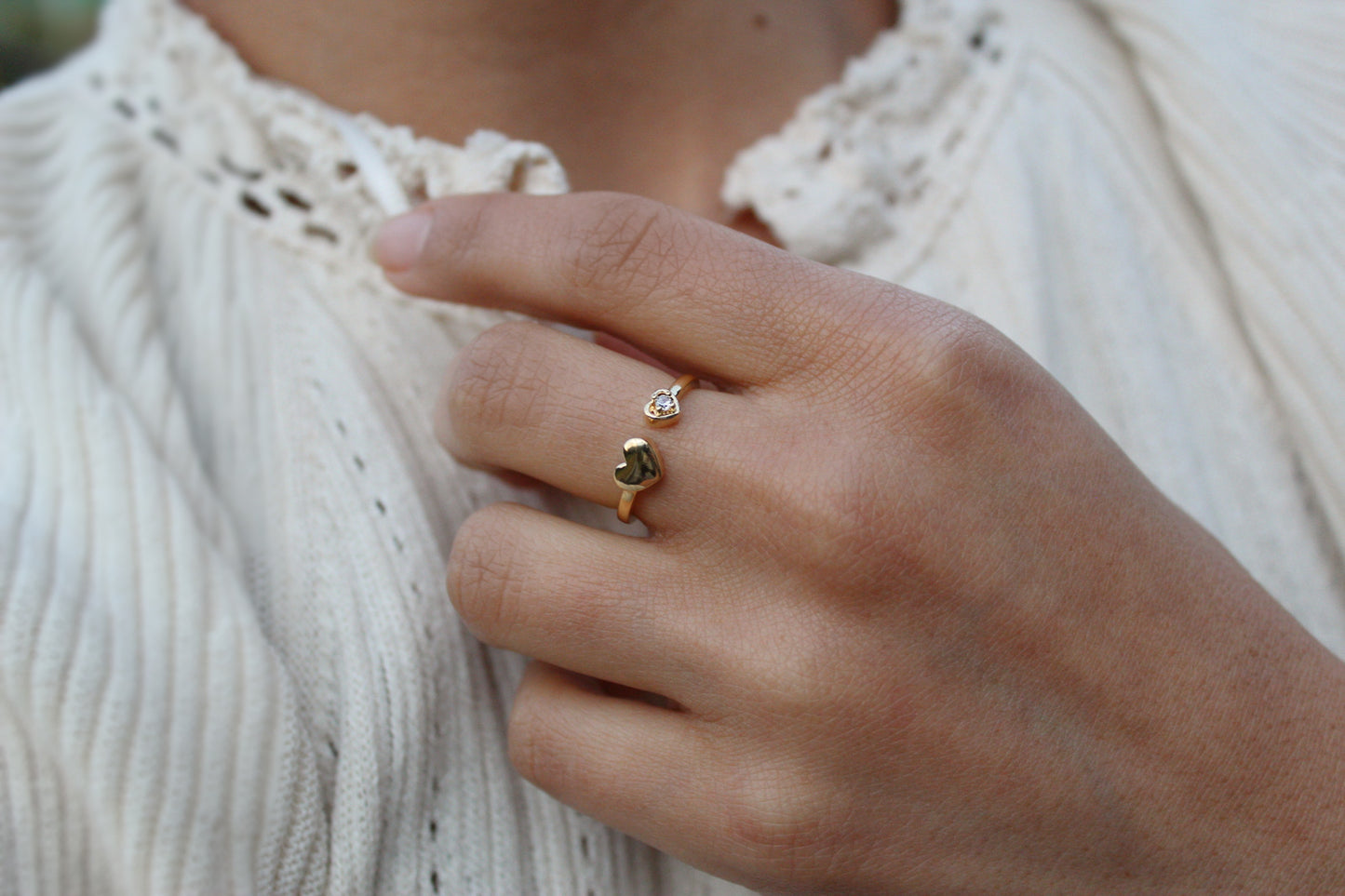 Anillo Dua Corazón circón