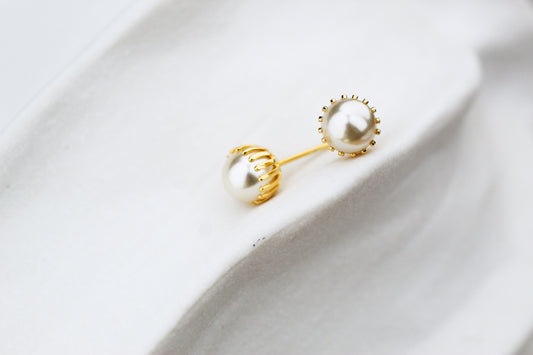 Aros Perla Capullo 9 mm, elegancia que florece