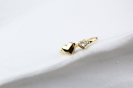 Anillo Dua Corazón circón