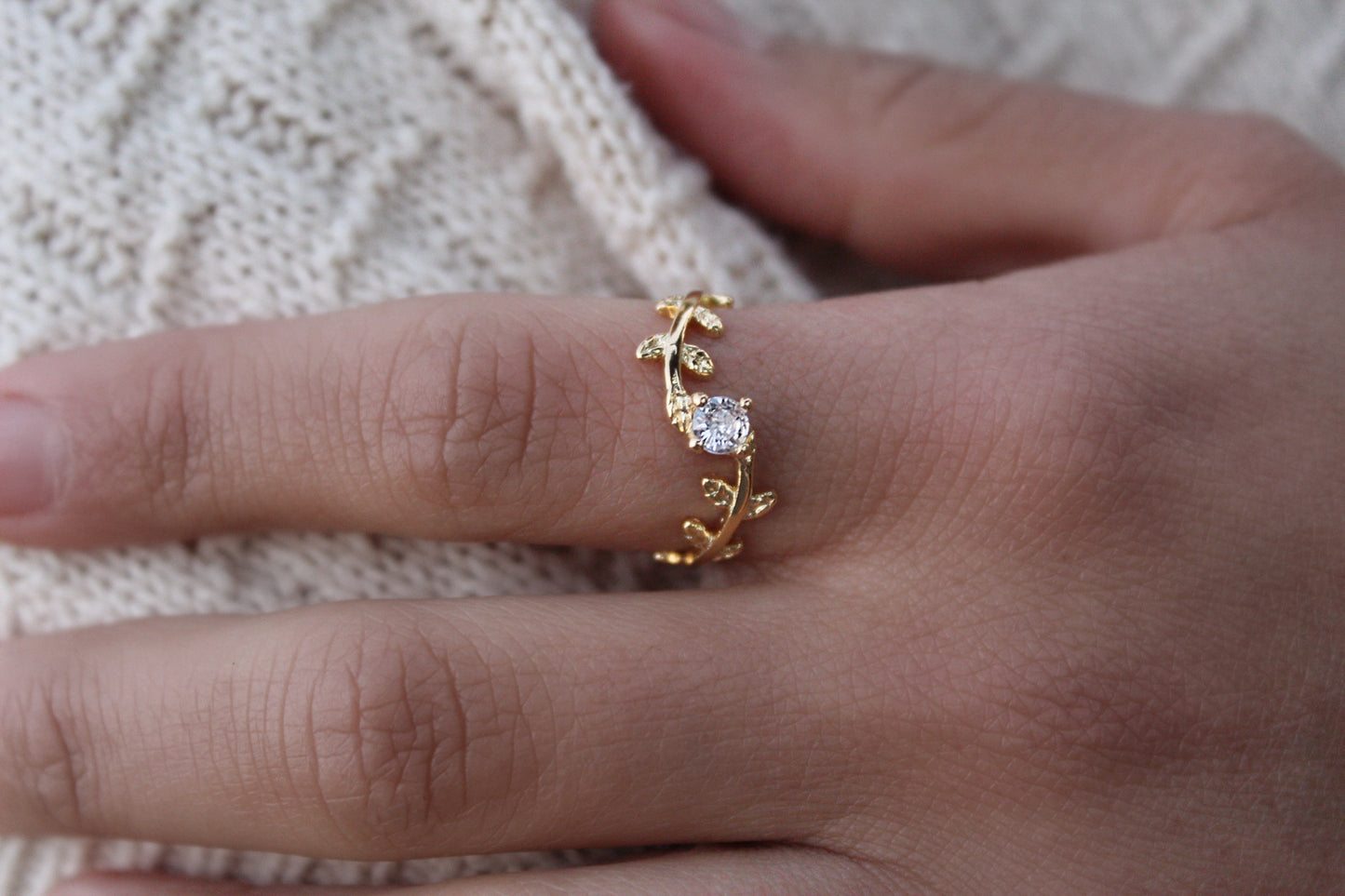 Anillo Hoja Curva Luz