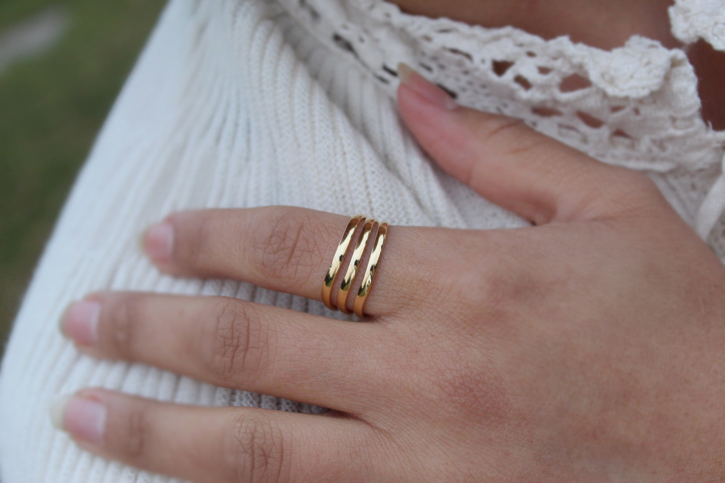 Anillo Líneas Curva