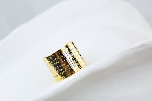 Anillo Padre Nuestro rodio