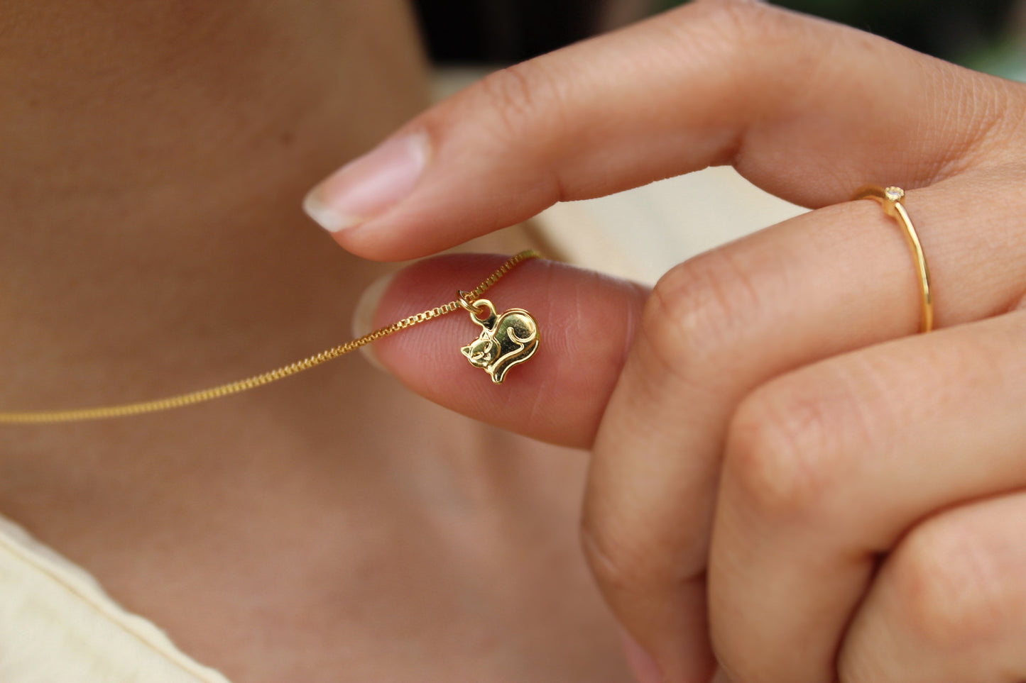 Collar Gato acostado, calma, intuición y libertad en su forma más pura