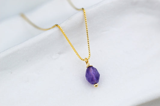 Collar Piedra Gota Amatista, serenidad con carácter.