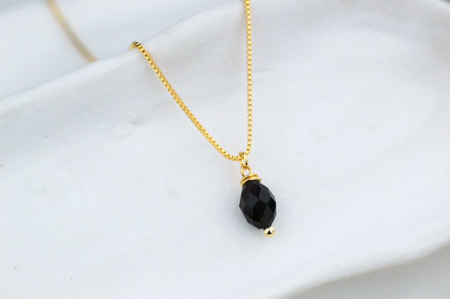 Collar Piedra gota Obsidiana, protección y claridad.