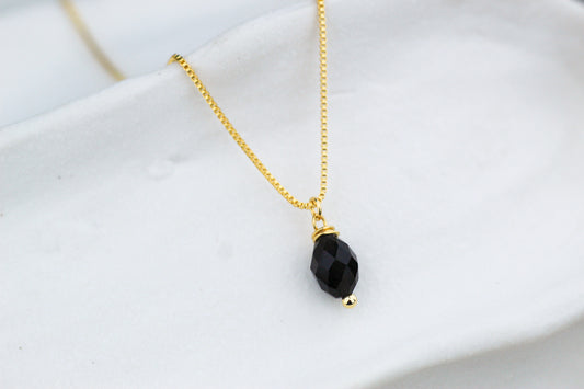 Collar Piedra gota Obsidiana, protección y claridad.