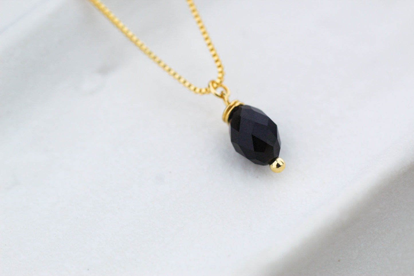 Collar Piedra gota Obsidiana, protección y claridad.