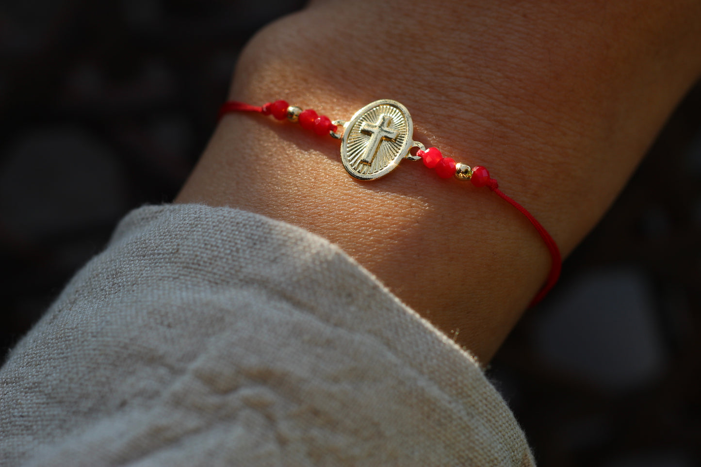 Pulsera Cruz cristal