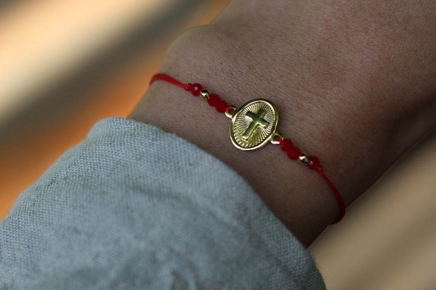 Pulsera Cruz cristal