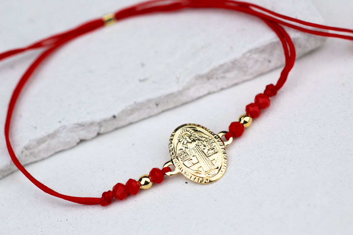 Pulsera San Benito oval rojo