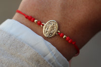 Pulsera San Benito oval rojo 3