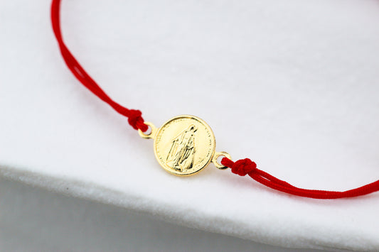 Pulsera BB Virgen de los Rayos Rojo, fe que se siente cerca