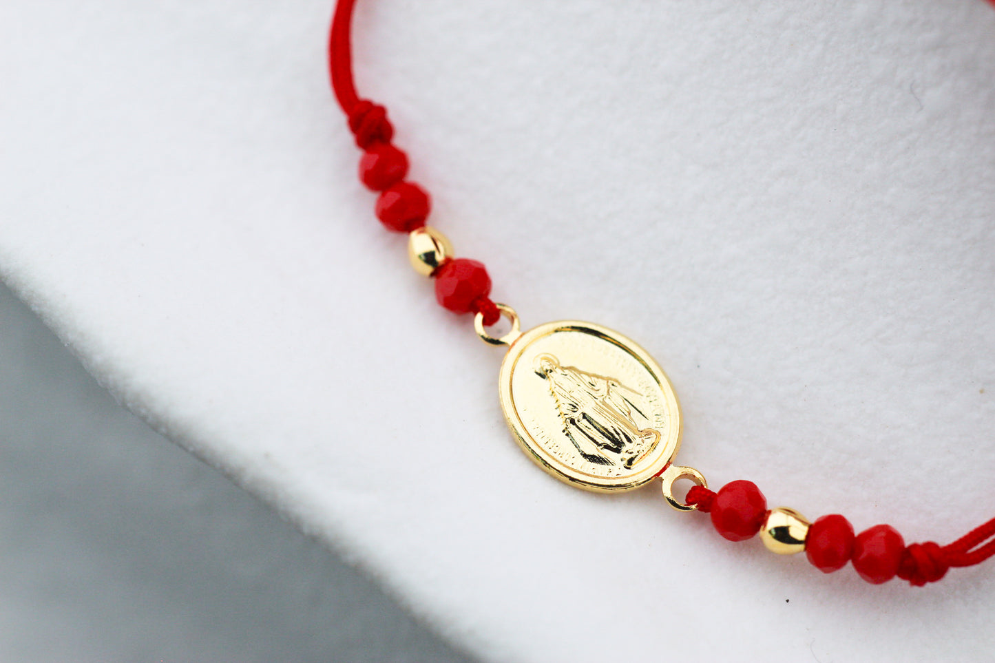 Pulsera Virgen de los Rayos Rojo C II, fe que acompaña cada paso