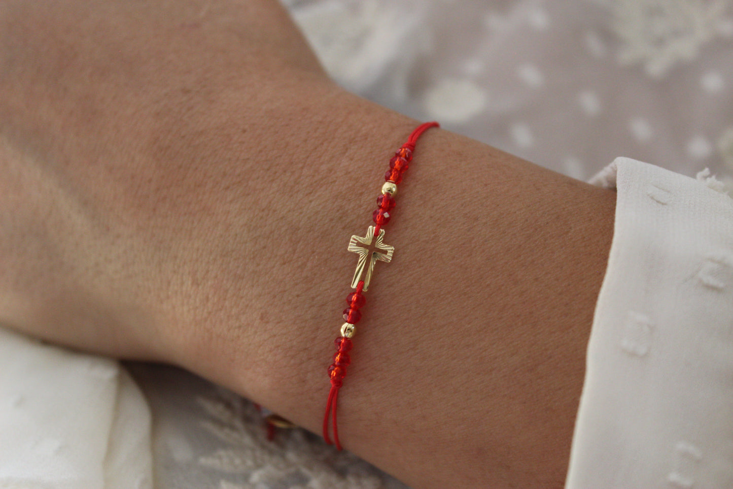 Pulsera Cruz Cali Tex Cristal, fe que acompaña cada día