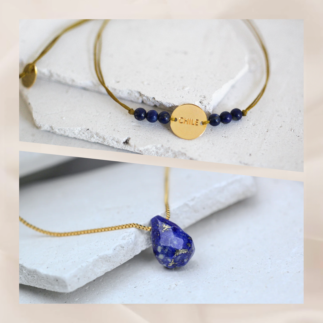 Collar Lapislázuli Drops + Pulsera Chile Lapislázuli